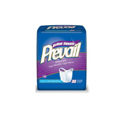 Prevail Belted Shields Extra Absorbency Undergarment, White - 30 Ea / 4 Pk